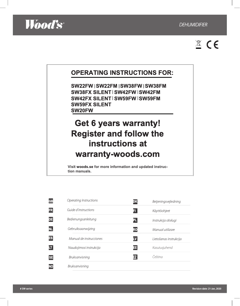 Page 1 de la notice Manuel utilisateur Wood's SW-59FW