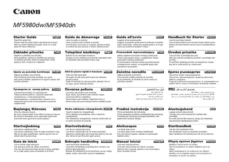 Page 1 de la notice Manuel utilisateur Canon i-SENSYS MF5940dn