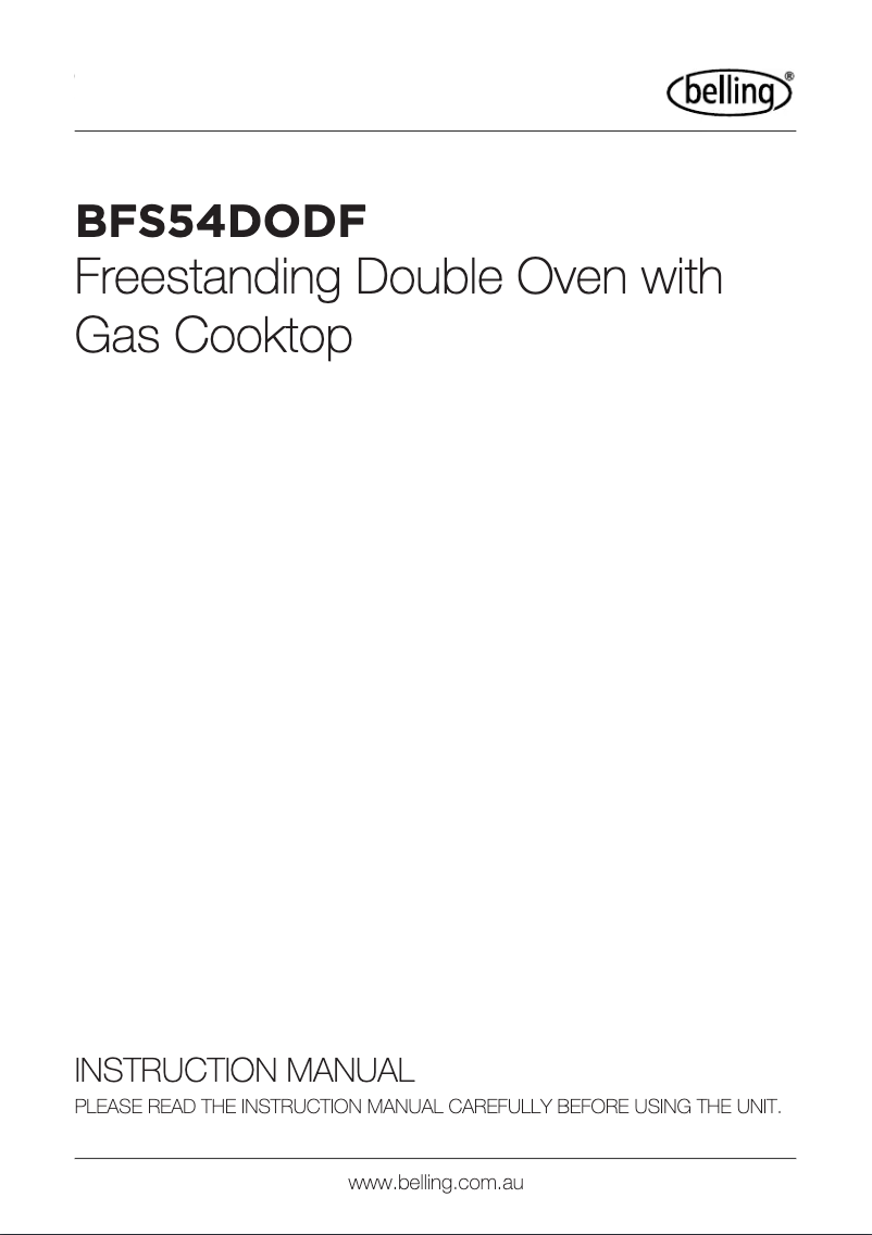 Image de la première page du manuel de l'appareil BFS54DODF