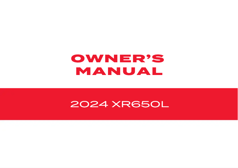 Página 1 del manual Manual de usuario Honda XR650L (2024)