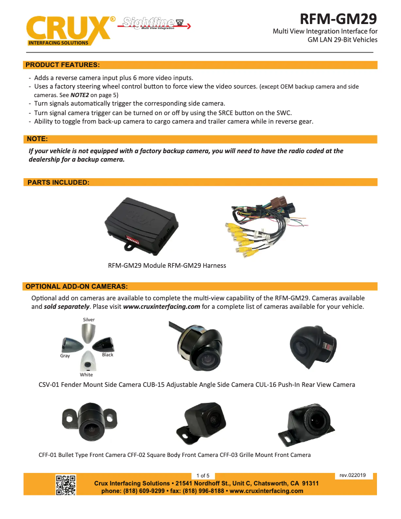 Imagen de la primera página del manual del dispositivo RFM-GM29