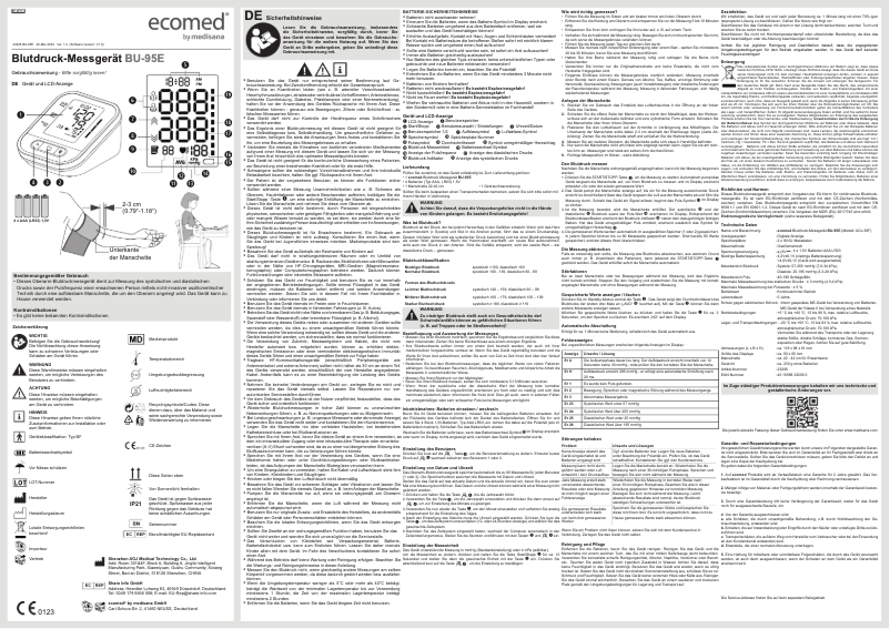 Image de la première page du manuel de l'appareil BU-95E