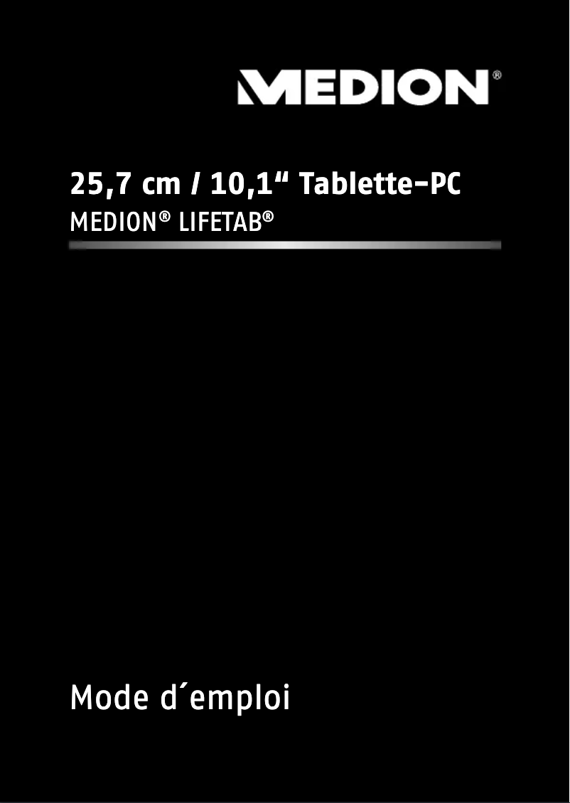 Page n°1 - Manuel utilisateur Medion Lifetab E10315 (MD 98621)