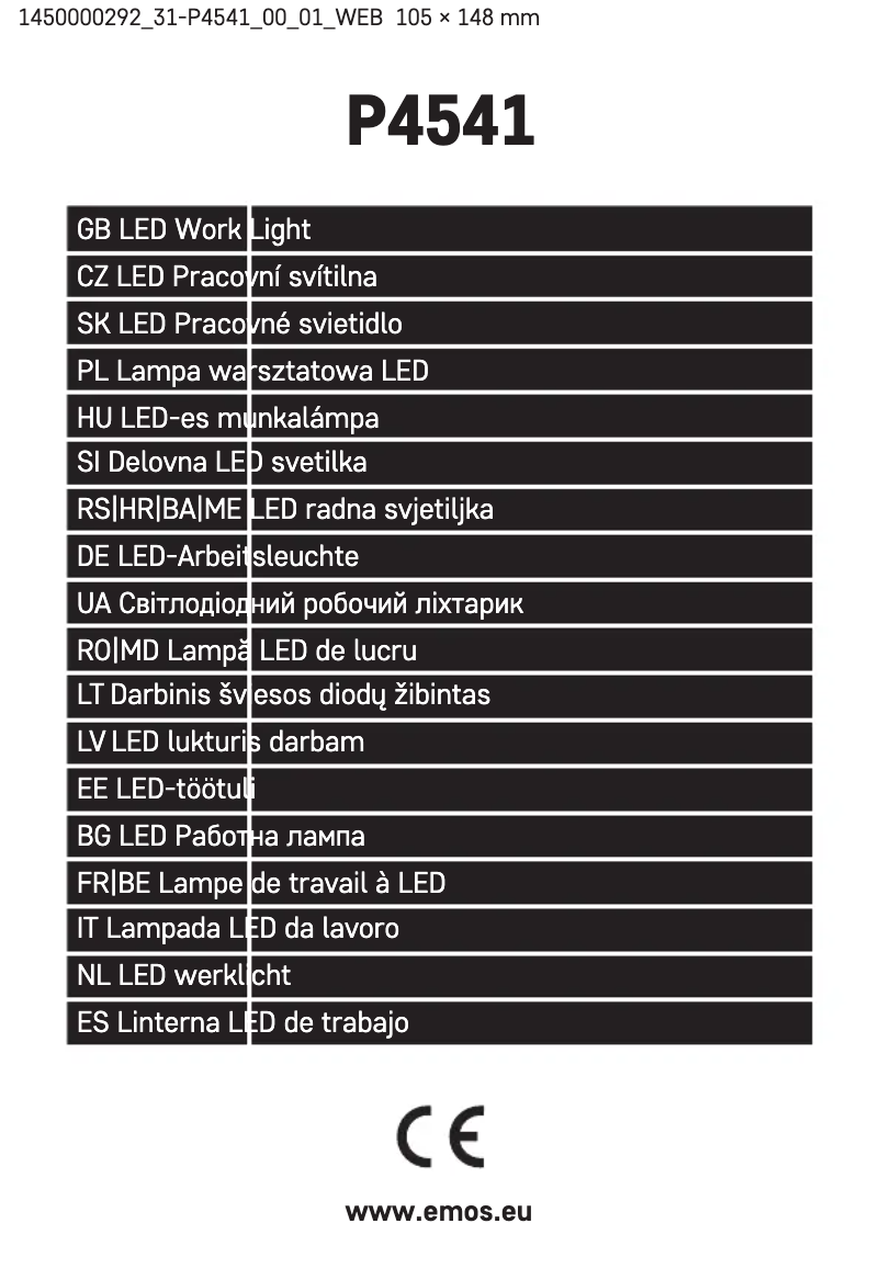 Page 1 de la notice Manuel utilisateur Emos P4541