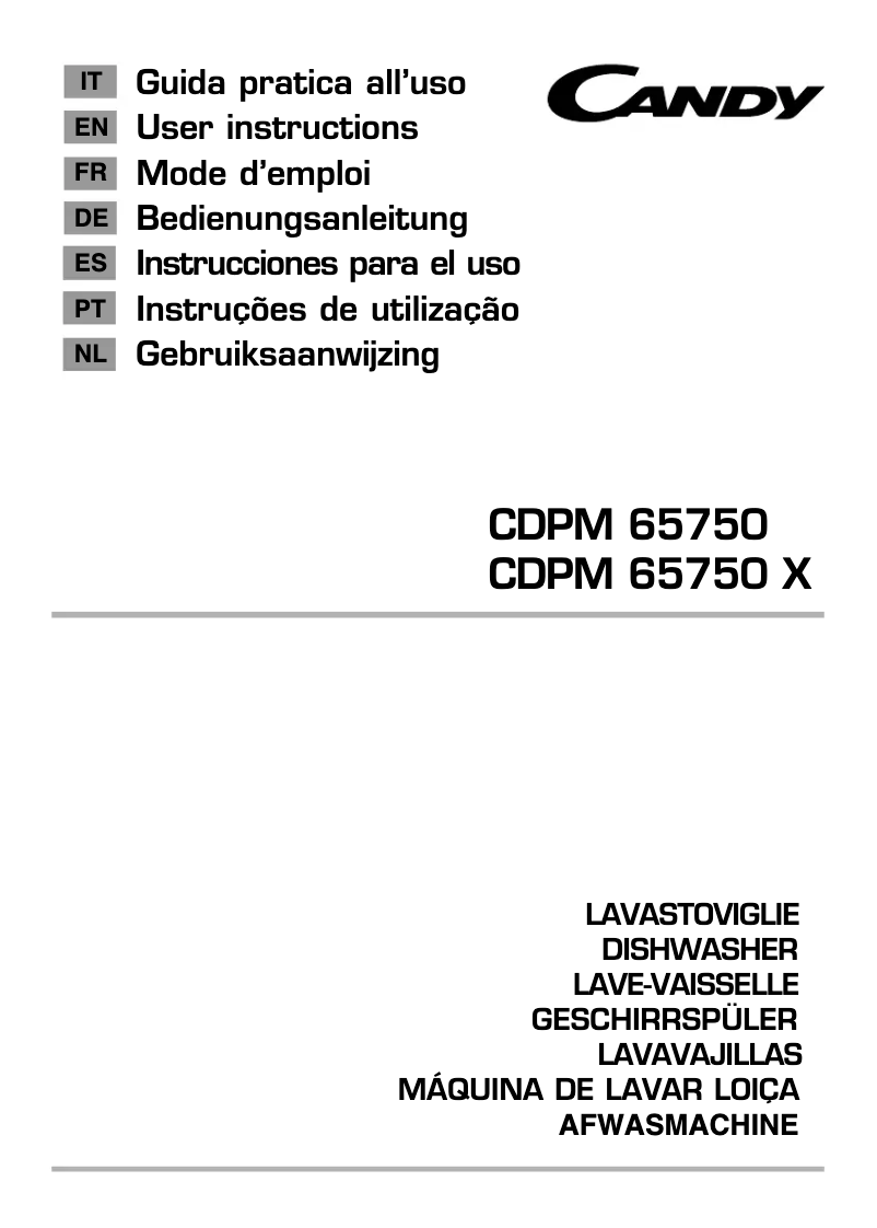 Page n°1 - Manuel utilisateur Candy CDPM 65750
