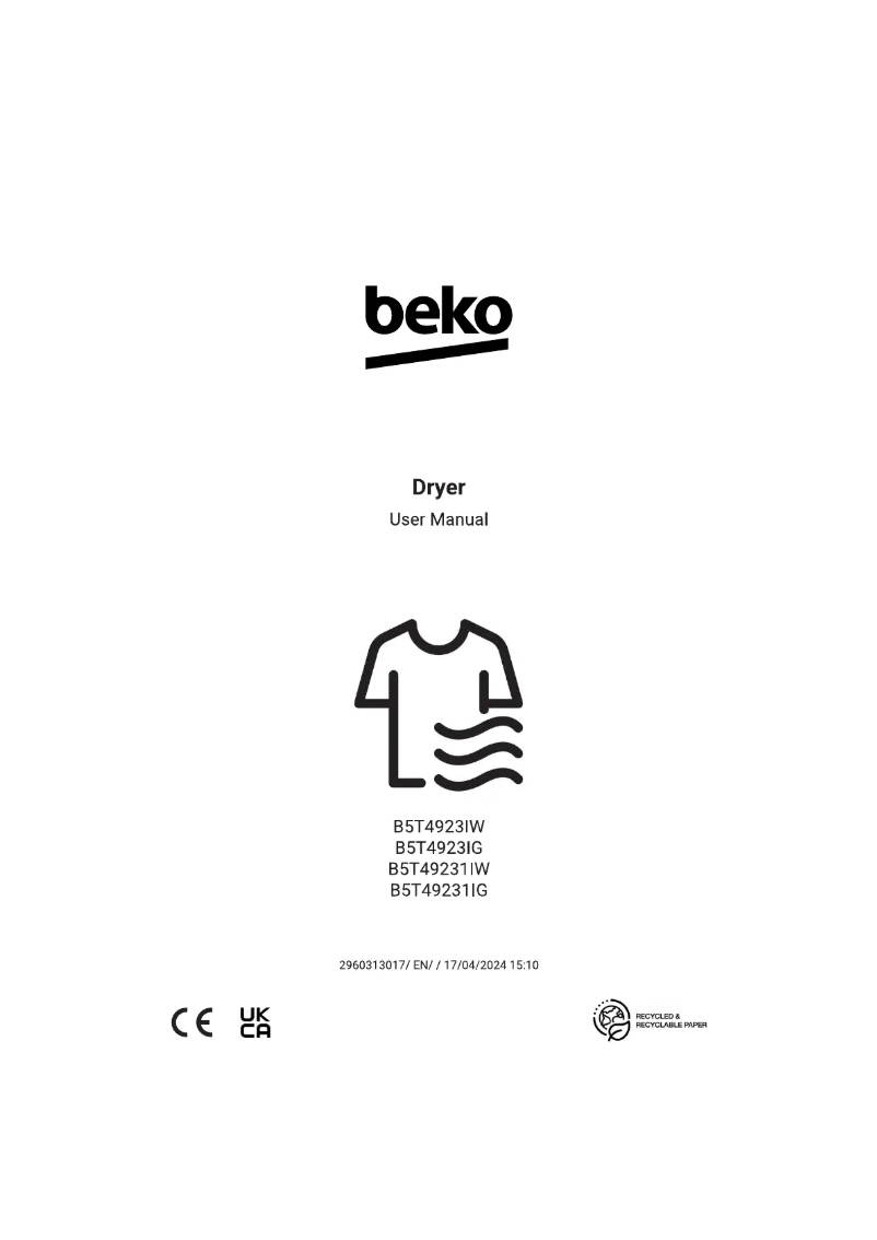 Page 1 de la notice Manuel utilisateur Beko B5T49231IW