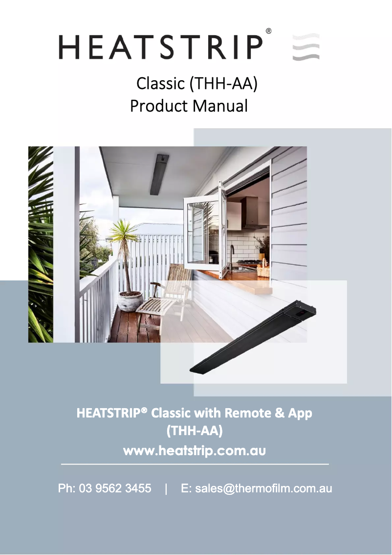 Page 1 de la notice Manuel utilisateur Heatstrip THH 3200AA