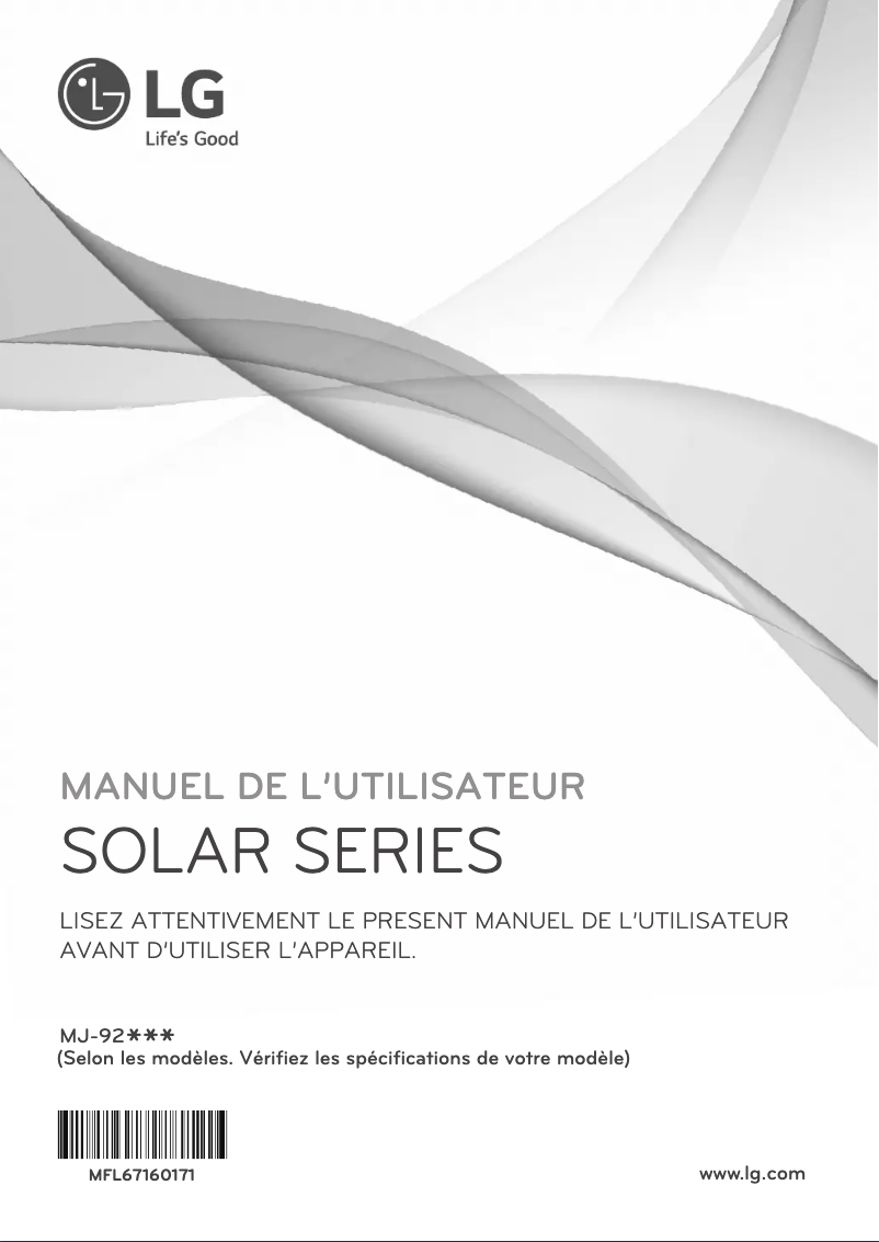 Page 1 de la notice Manuel utilisateur LG MJ-9250WH
