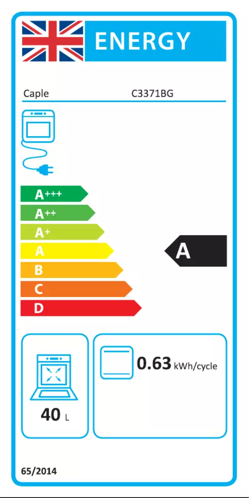 Page n°1 - Label énergétique Caple C3371BG