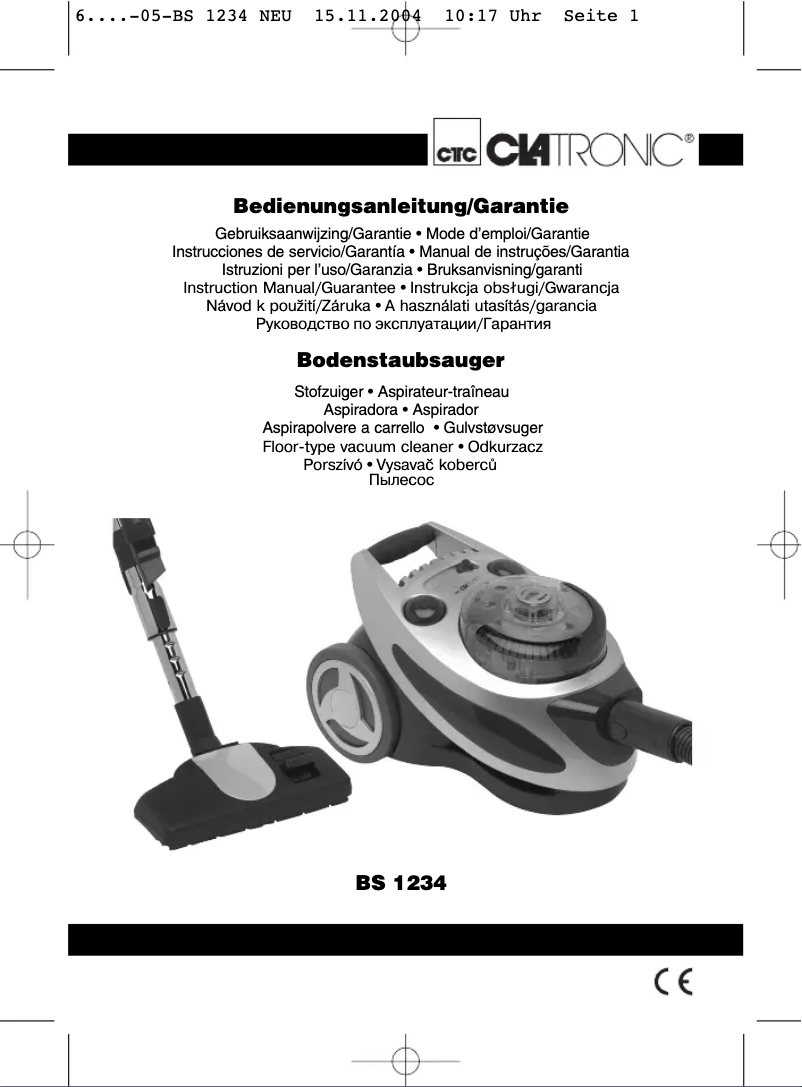 Page 1 de la notice Manuel utilisateur Clatronic BS 1234