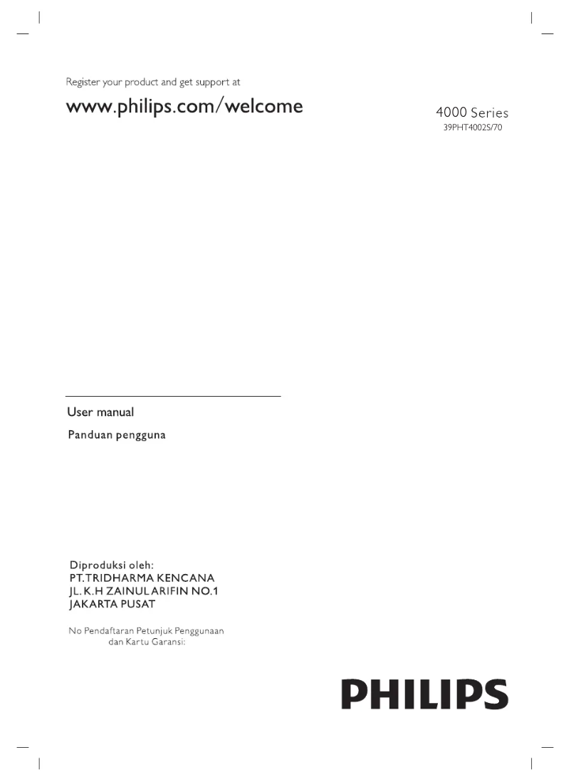 Page 1 de la notice Manuel utilisateur Philips 4000 series 39PHT4002S