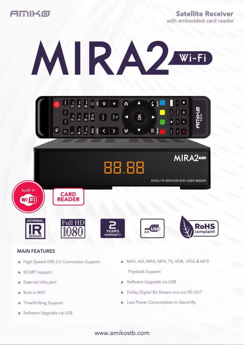 Page 1 de la notice Manuel utilisateur Amiko Mira 2 Wifi