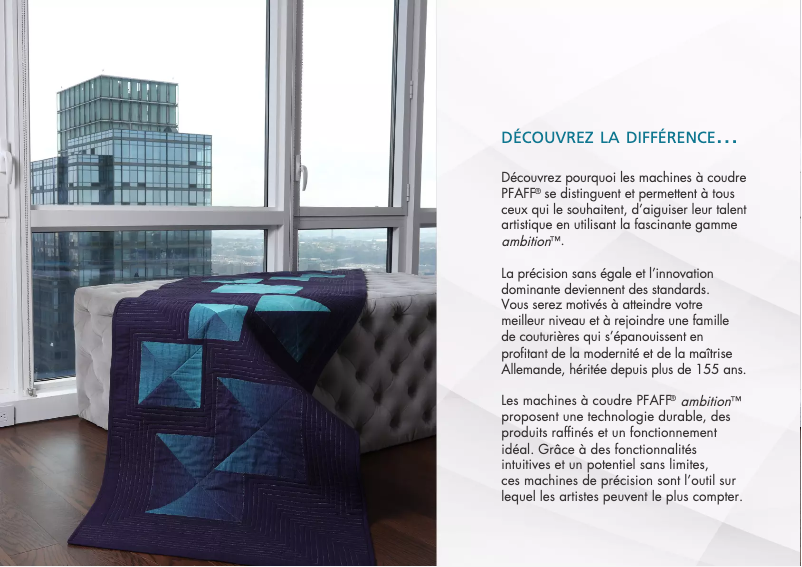 Image de la première page du manuel de l'appareil Quilt Ambition 630