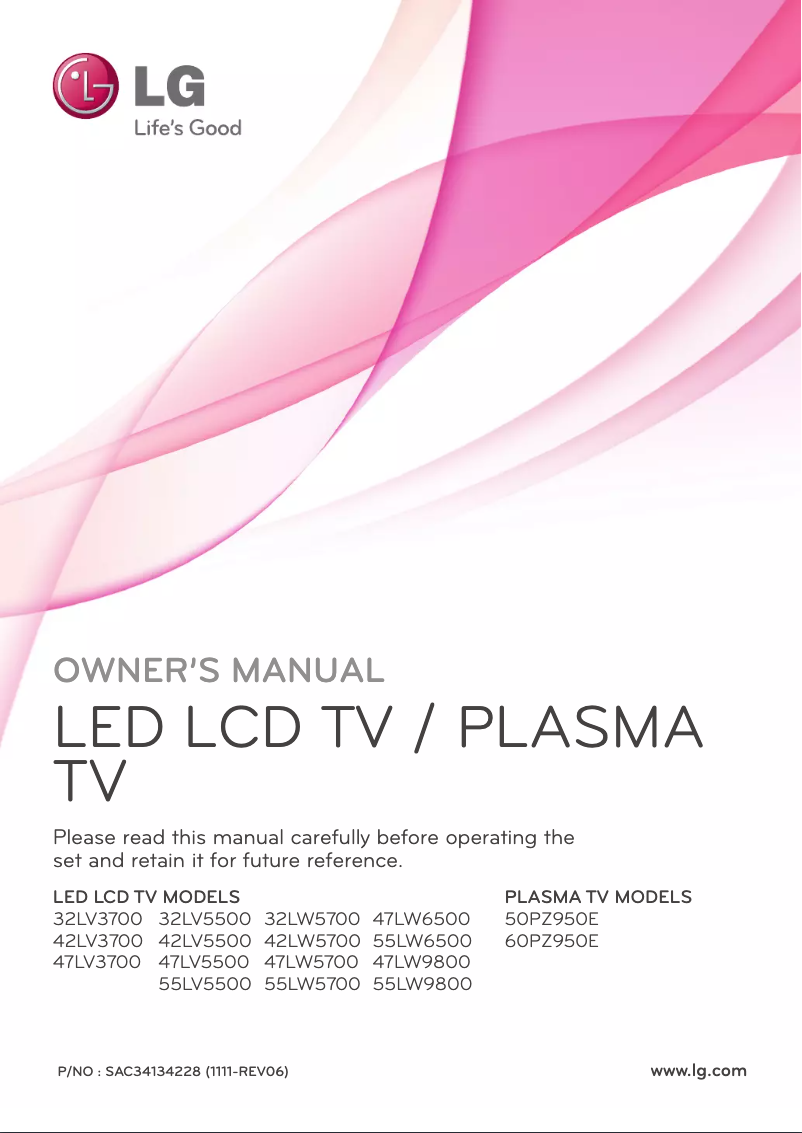 Image de la première page du manuel de l'appareil 47LV3700