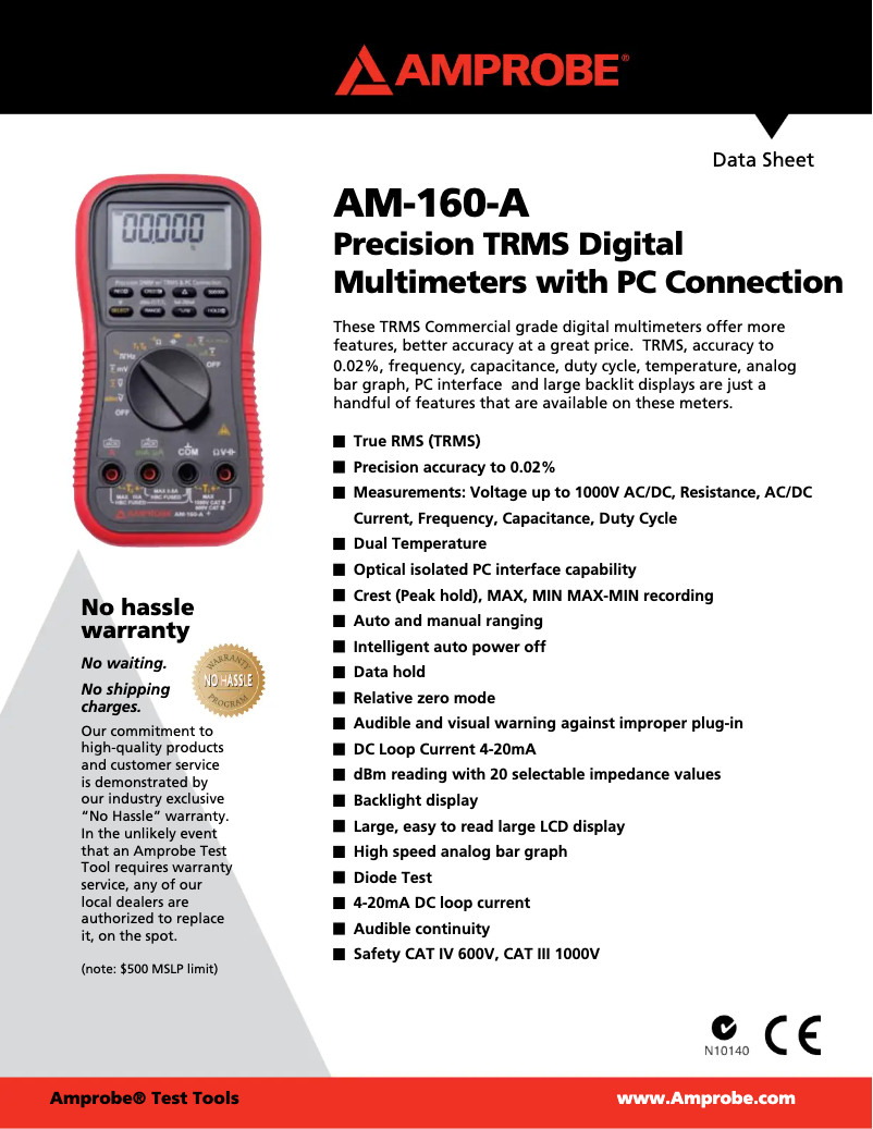 Image de la première page du manuel de l'appareil AM-160-A