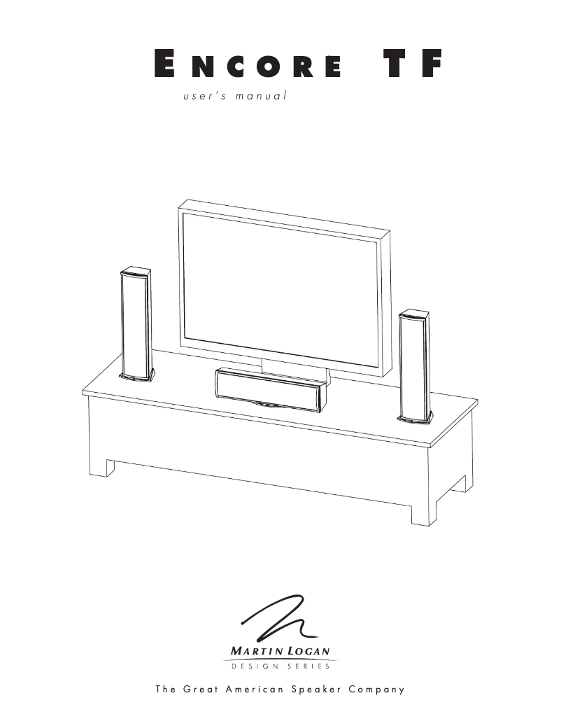 Page n°1 - Manuel utilisateur Martin Logan Encore TF