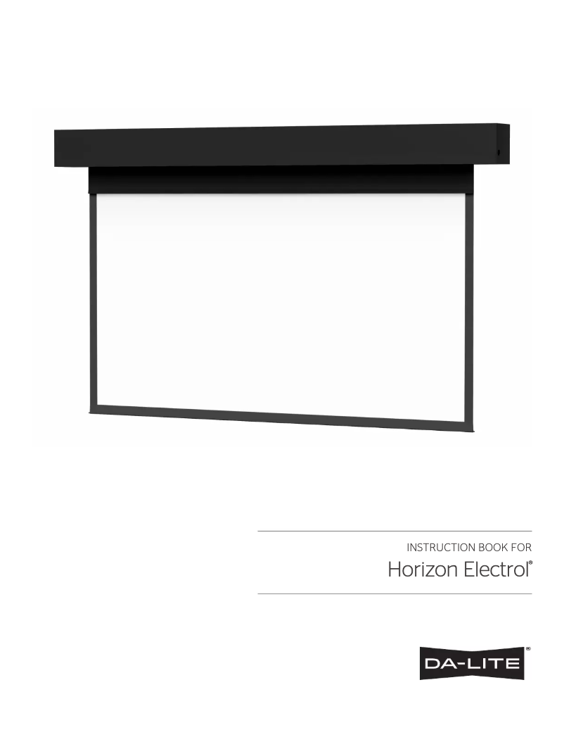 Page 1 de la notice Manuel utilisateur Da-Lite Horizon Electrol 96214S