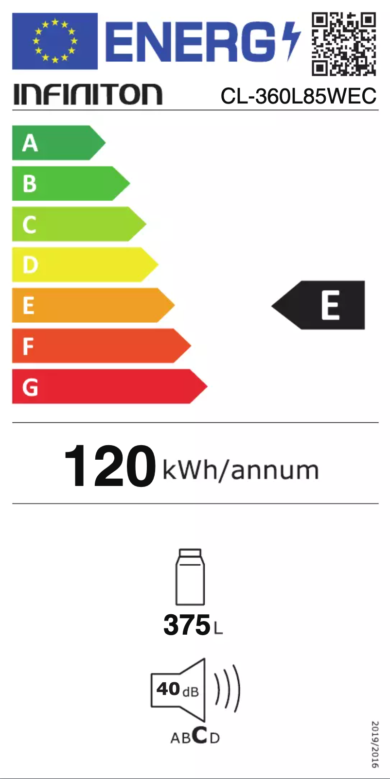 Page n°1 - Label énergétique Infiniton CL-360L85WEC