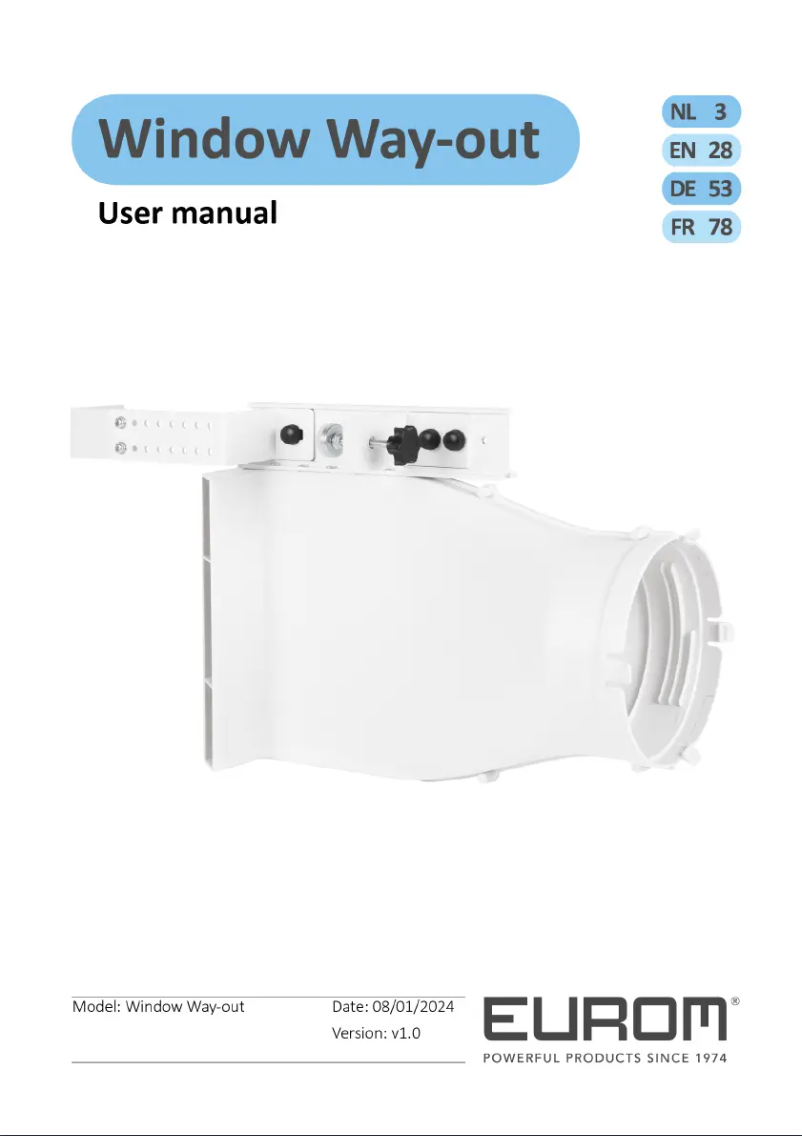 Page 1 de la notice Manuel utilisateur Eurom Window Way-Out