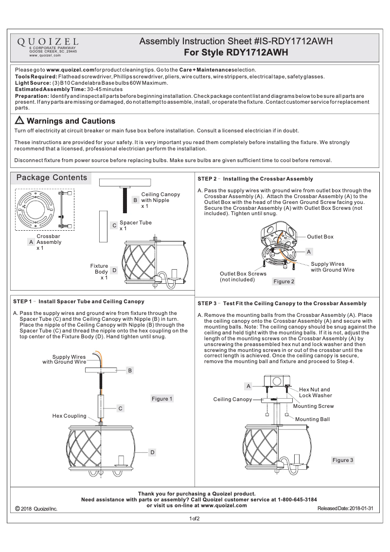 Image de la première page du manuel de l'appareil Dury RDY1712AWH