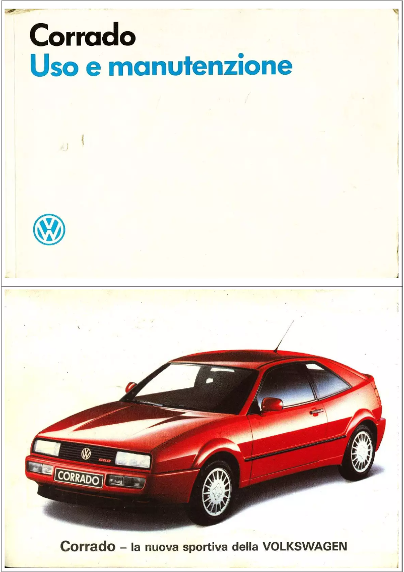 Image de la première page du manuel de l'appareil Corrado (1989)