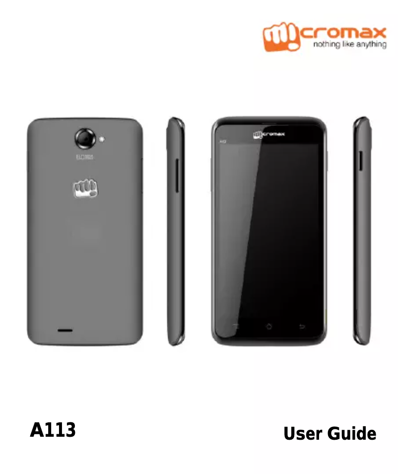 Page n°1 - Manuel utilisateur Micromax Canvas Ego A113