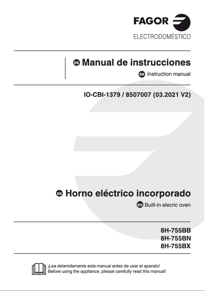 Page 1 de la notice Manuel utilisateur Fagor 8H-755BX