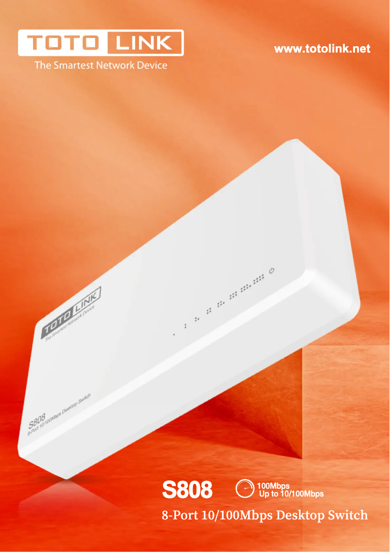 Page 1 de la notice Fiche technique Totolink S808