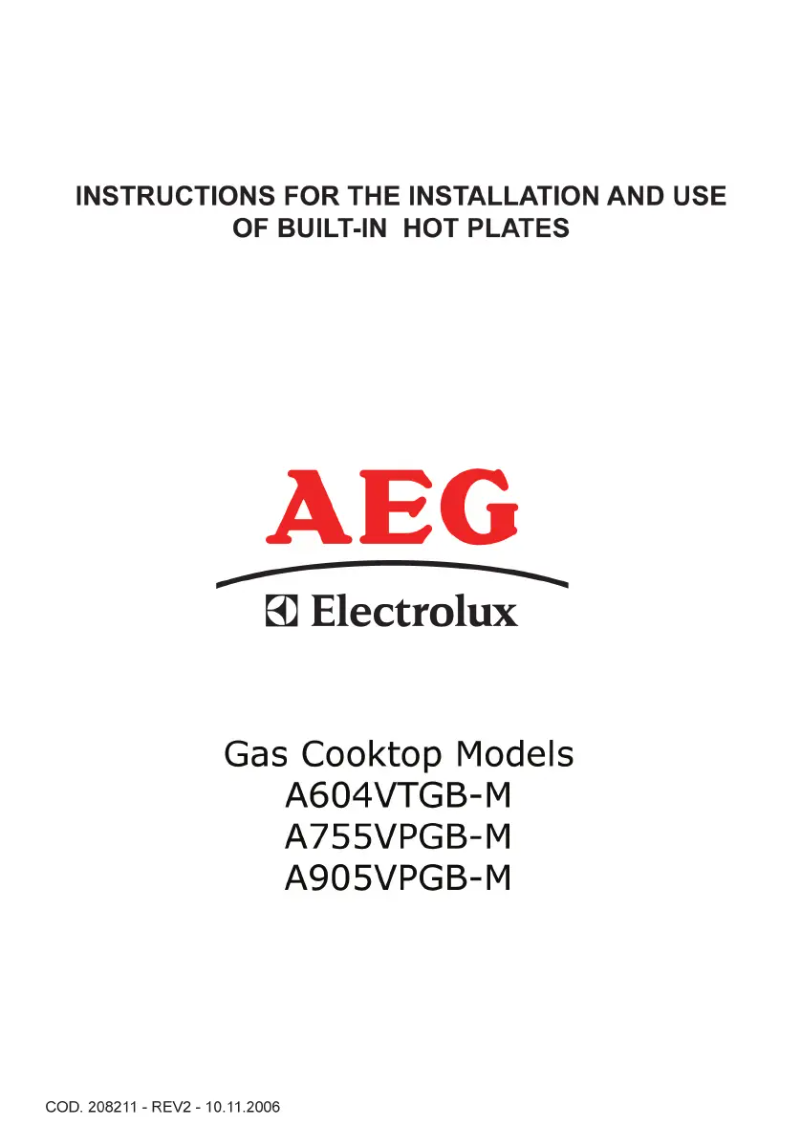 Page 1 de la notice Manuel utilisateur AEG A905VPGB-M