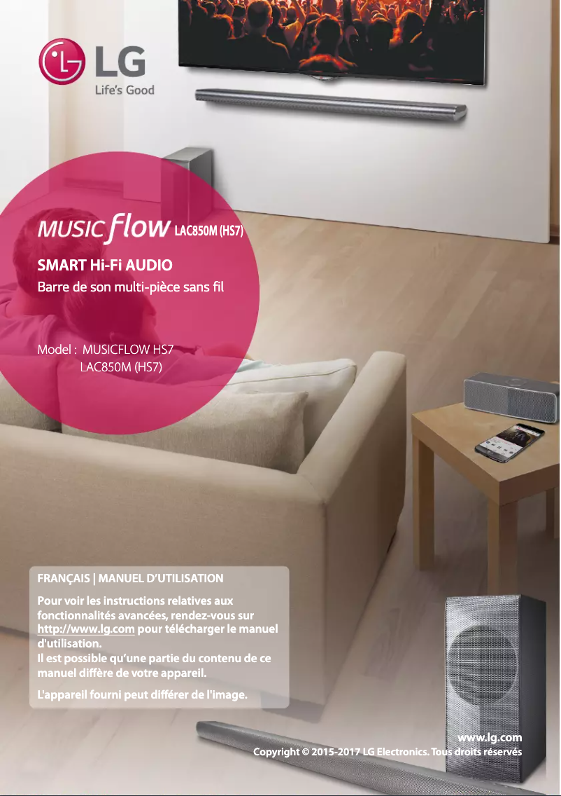 Page 1 de la notice Manuel utilisateur LG LAS750M