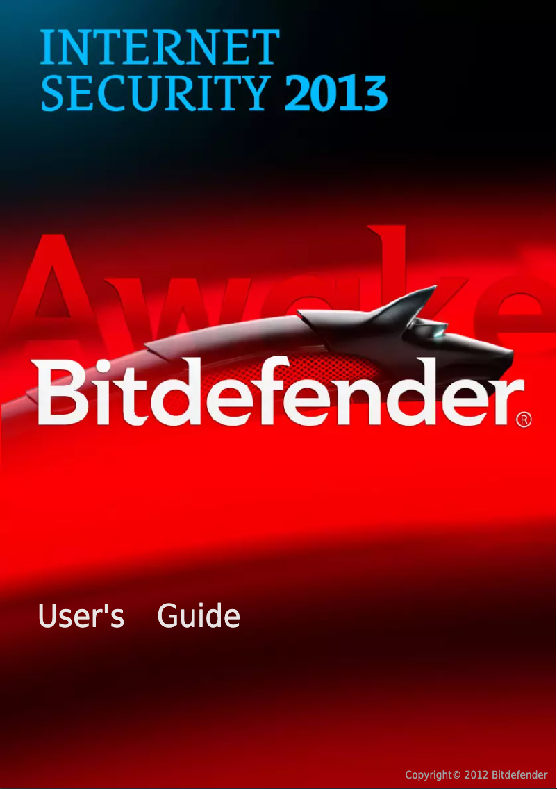 Page 1 of the manual User Manual Bitdefender Internet Security (2013)