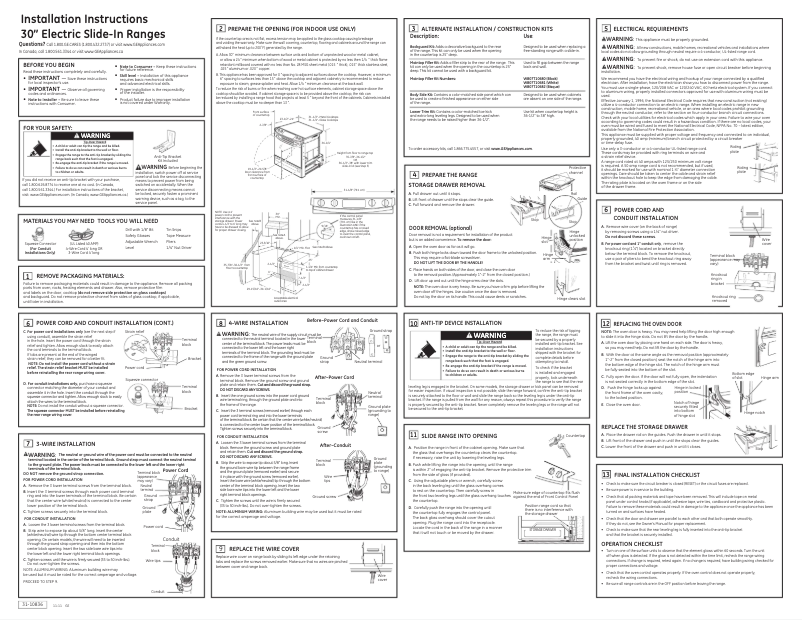 Page n°1 - Instructions / montage GE JS630DFWW