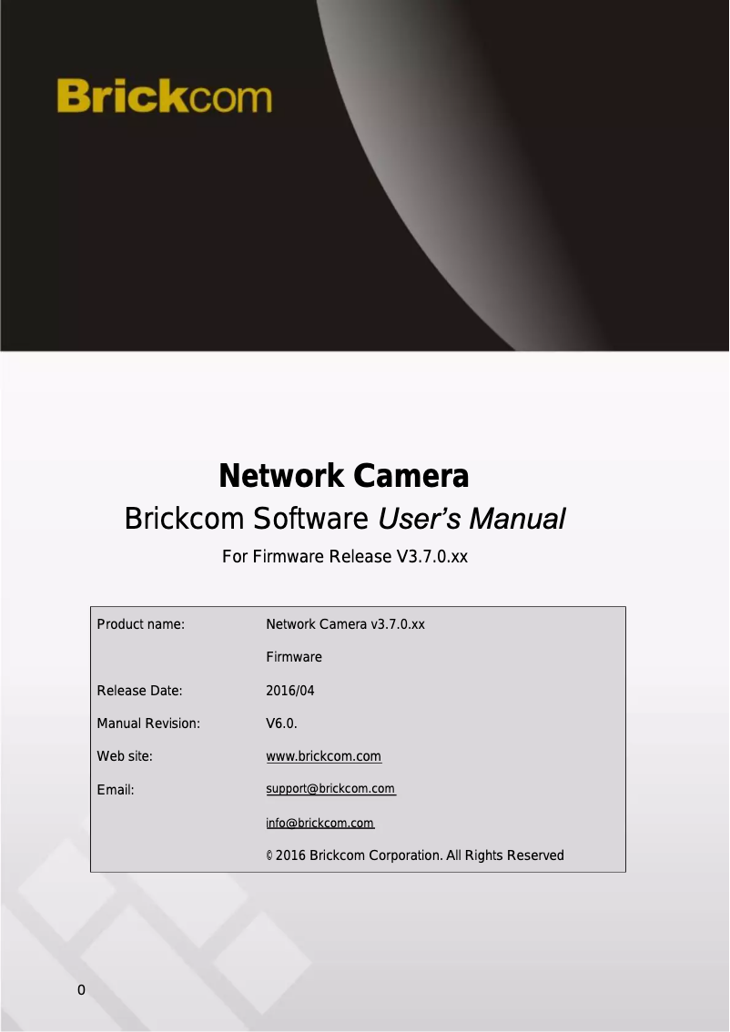 Page 1 de la notice Manuel utilisateur Brickcom OB-300NE STAR