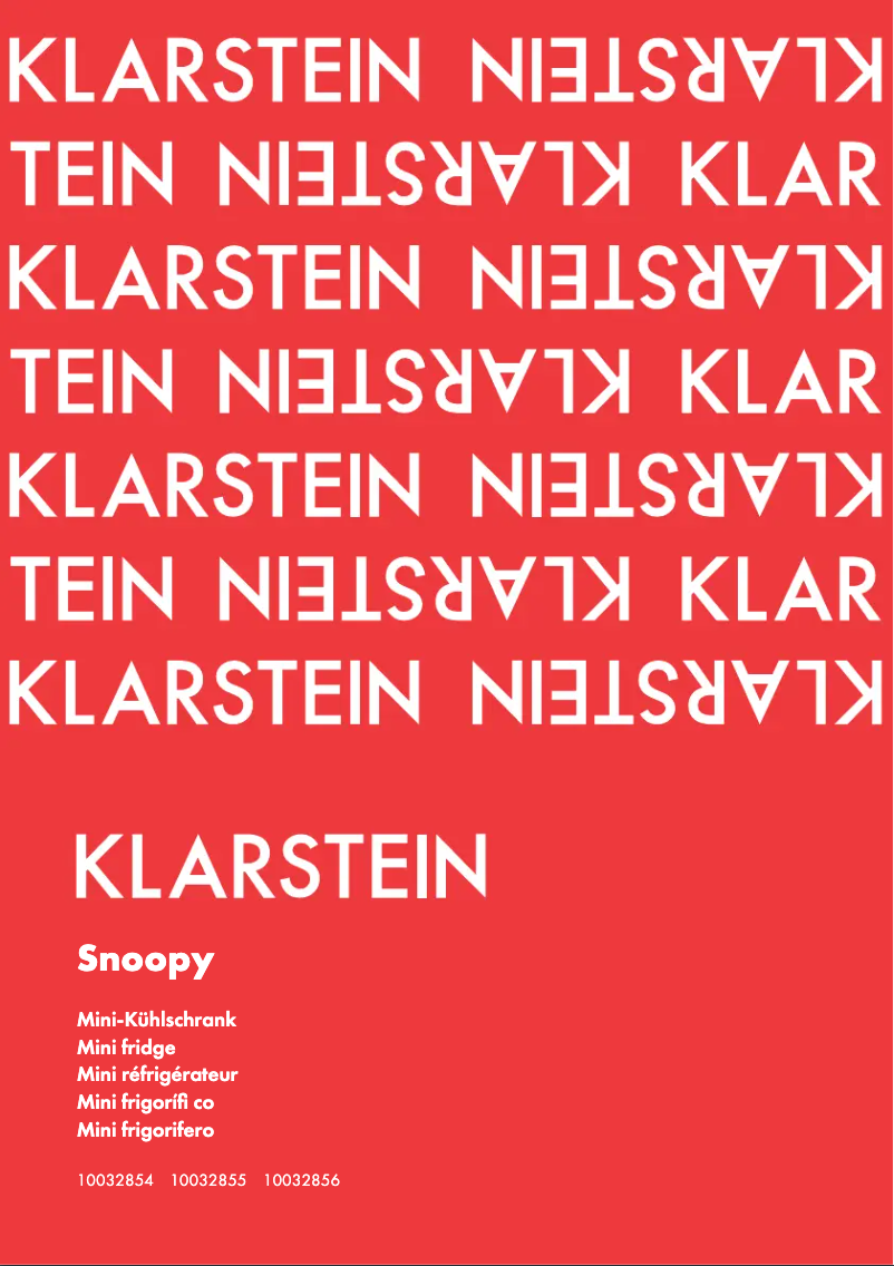 Page n°1 - Manuel utilisateur Klarstein Snoopy