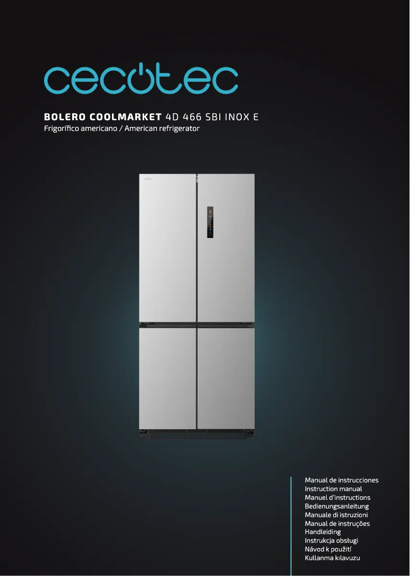 Page 1 de la notice Manuel utilisateur Cecotec Bolero CoolMarket 4D 466 SBI