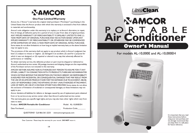 Página 1 del manual Manual de usuario Amcor AMC 10000