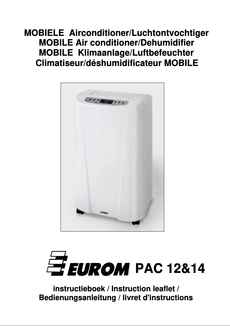 Página 1 del manual Manual de usuario Eurom PAC 14