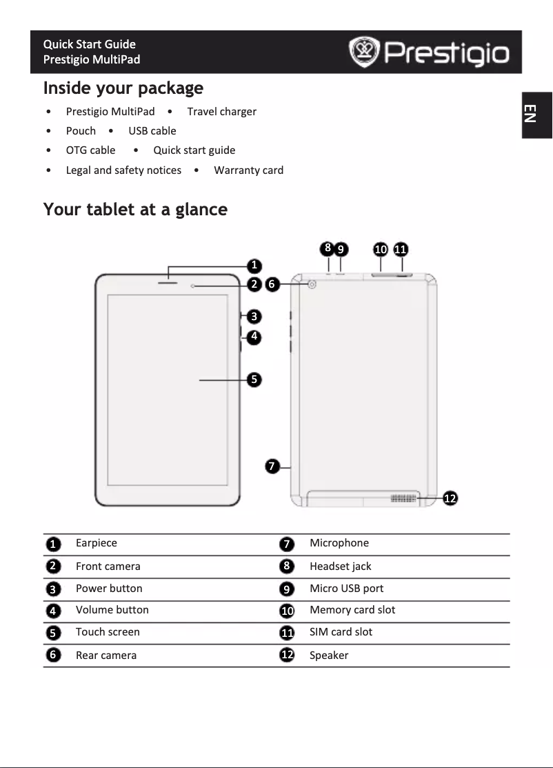 Page n°1 - Manuel utilisateur Prestigio MultiPad 4 Quantum 8.0