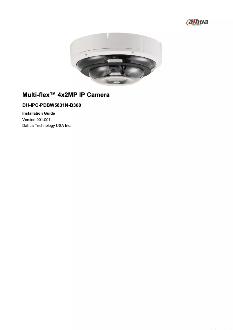 Image de la première page du manuel de l'appareil DH-IPC-PDBW5831N-B360