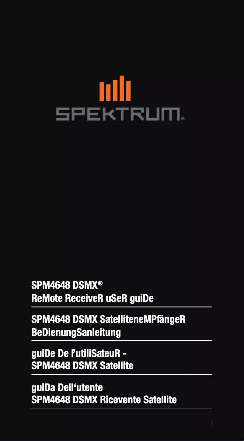 Page 1 de la notice Manuel utilisateur Spektrum SPM4648