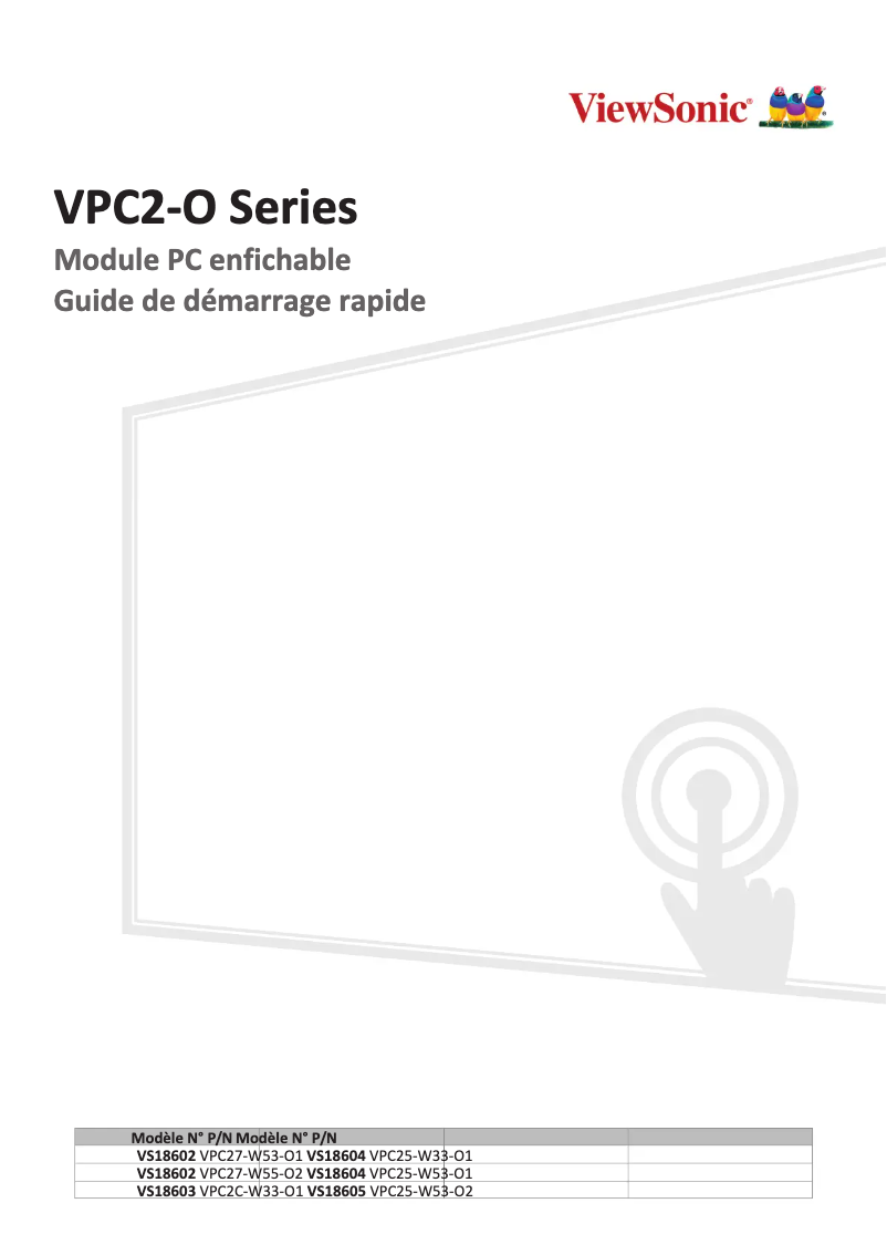 Image de la première page du manuel de l'appareil VPC25-W53-O2