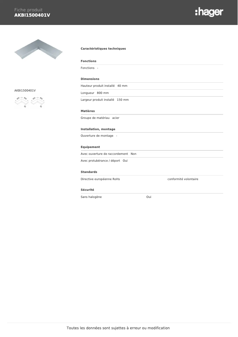 Image de la première page du manuel de l'appareil AKBI1500401V