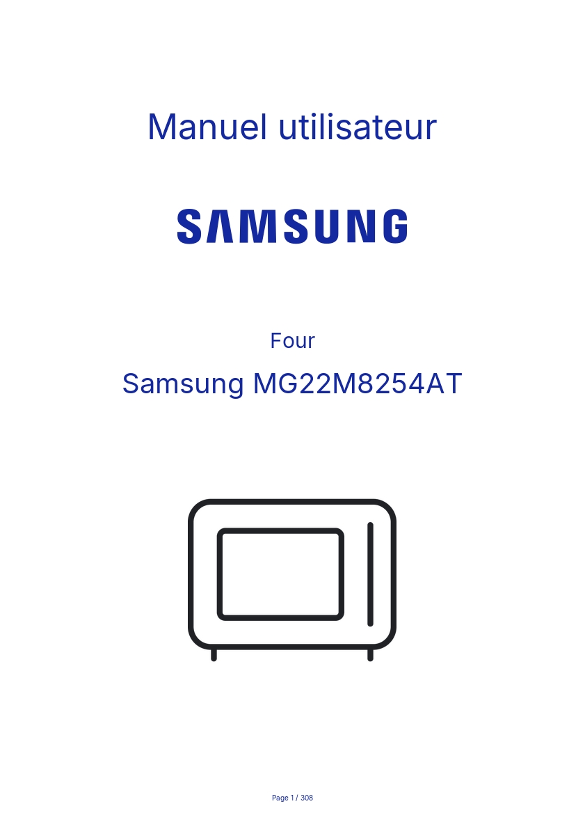 Page n°1 - Manuel utilisateur Samsung MG22M8254AT