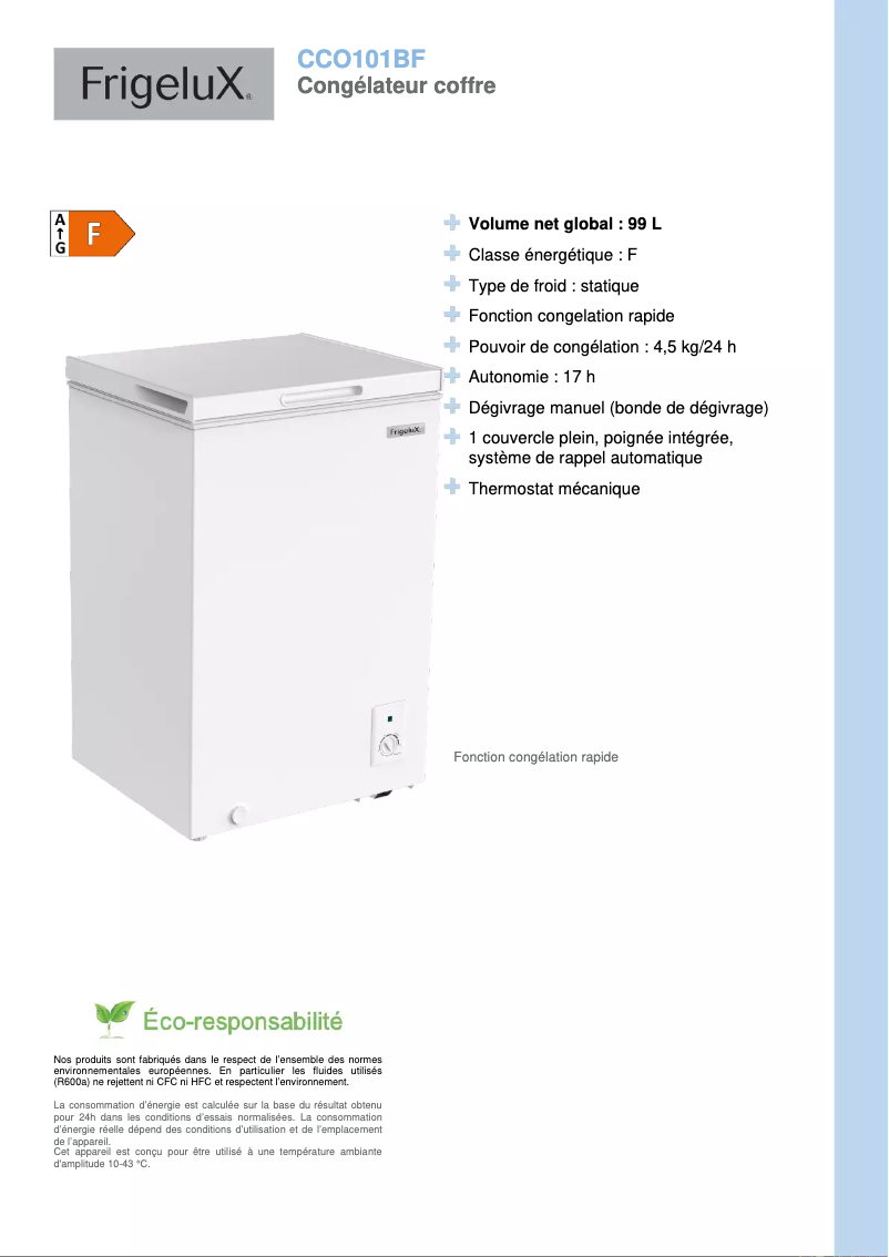 Image de la première page du manuel de l'appareil CCO101BF