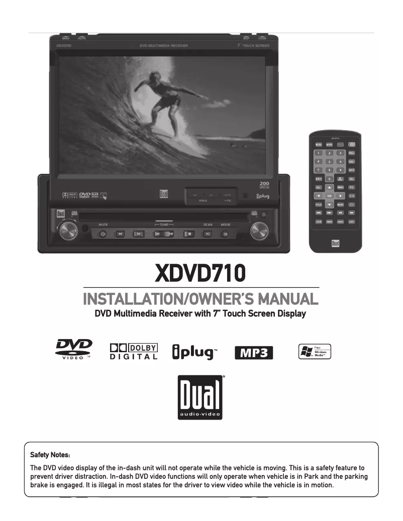 Page 1 de la notice Manuel utilisateur Dual XDVD710