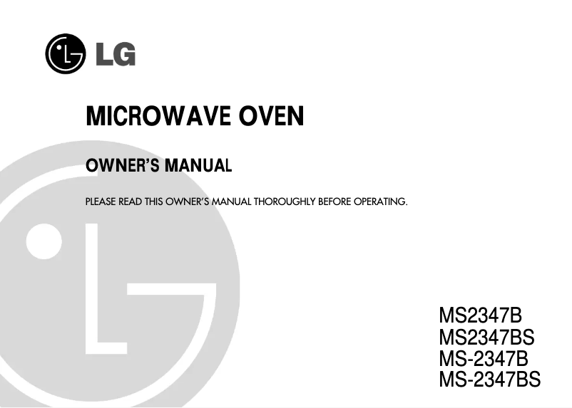 Page 1 de la notice Manuel utilisateur LG MS-2347B