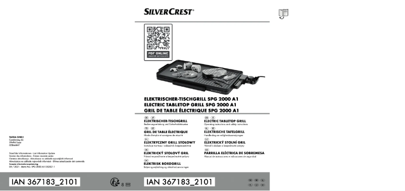 Page n°1 - Manuel utilisateur SilverCrest SPG 2000 A1