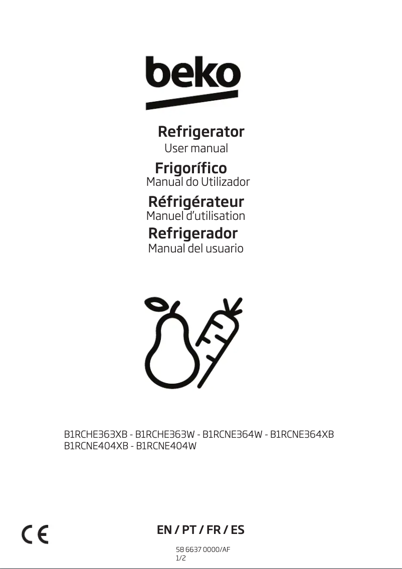 Page n°1 - Manuel utilisateur Beko B1RCNE364XB