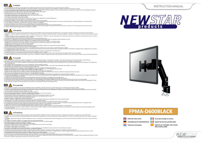 Page n°1 - Manuel utilisateur Newstar FPMA-D600