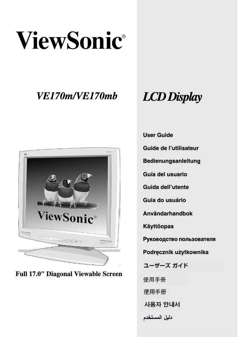 Página 1 del manual Manual de usuario Viewsonic VE170